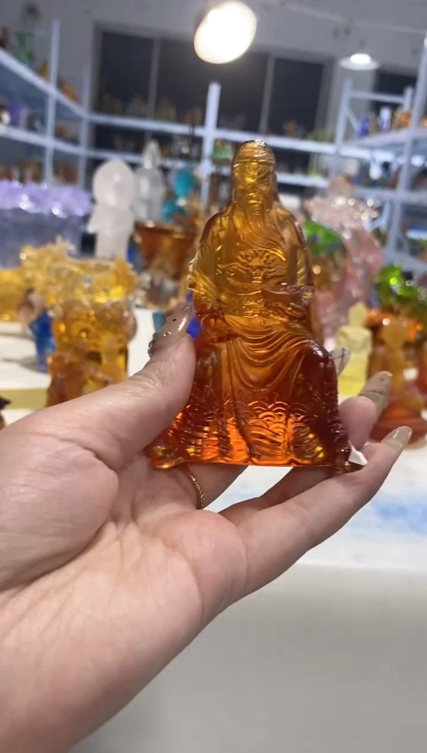 手工艺品琉璃109关公微瑕 古法琉璃 介意勿拍 不退不换