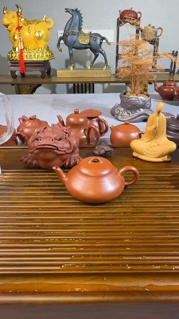 茶壶紫砂朱泥全手工汉唐石瓢容量150cc