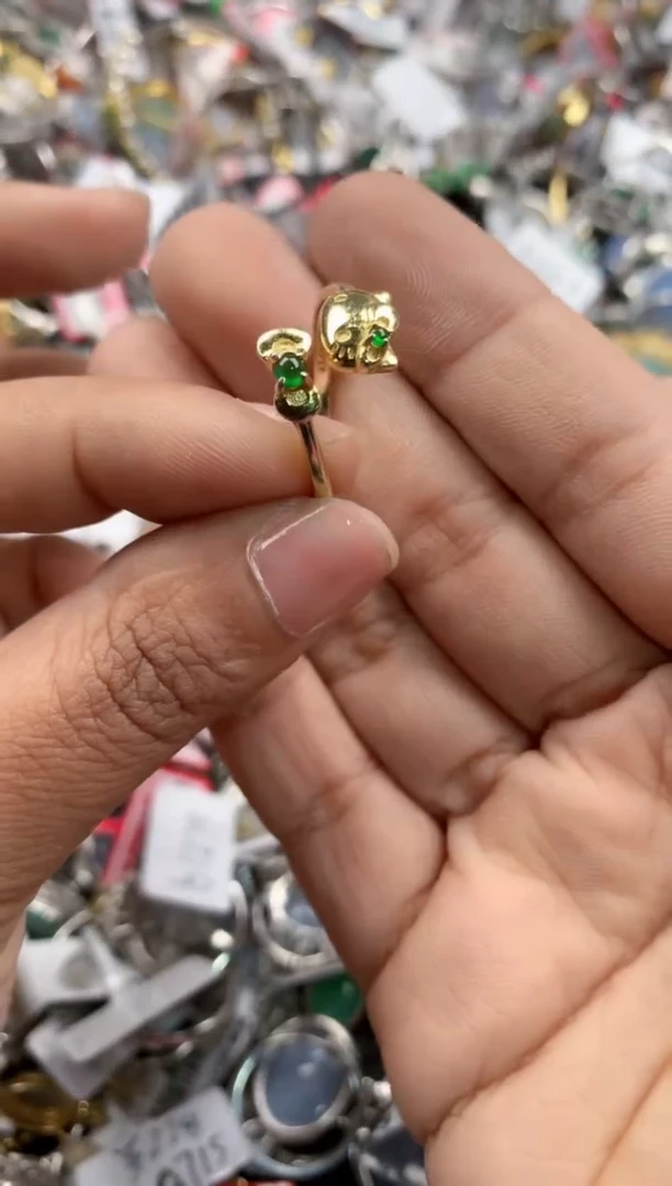 银S925镶嵌戒指翡翠5555-----1