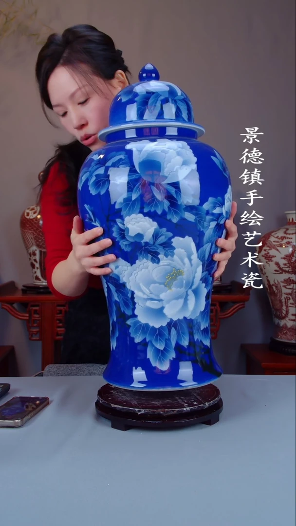 摆件陶景德镇手工手绘陶瓷摆件40