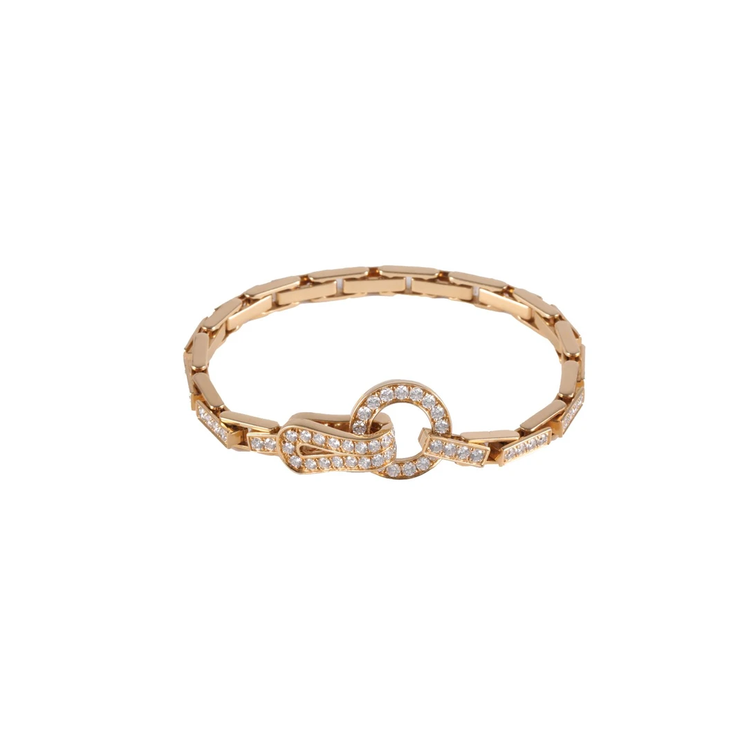 99新 Cartier/卡地亚 小花6欢 Agrafe 满钻满天星 马蹄扣 手链