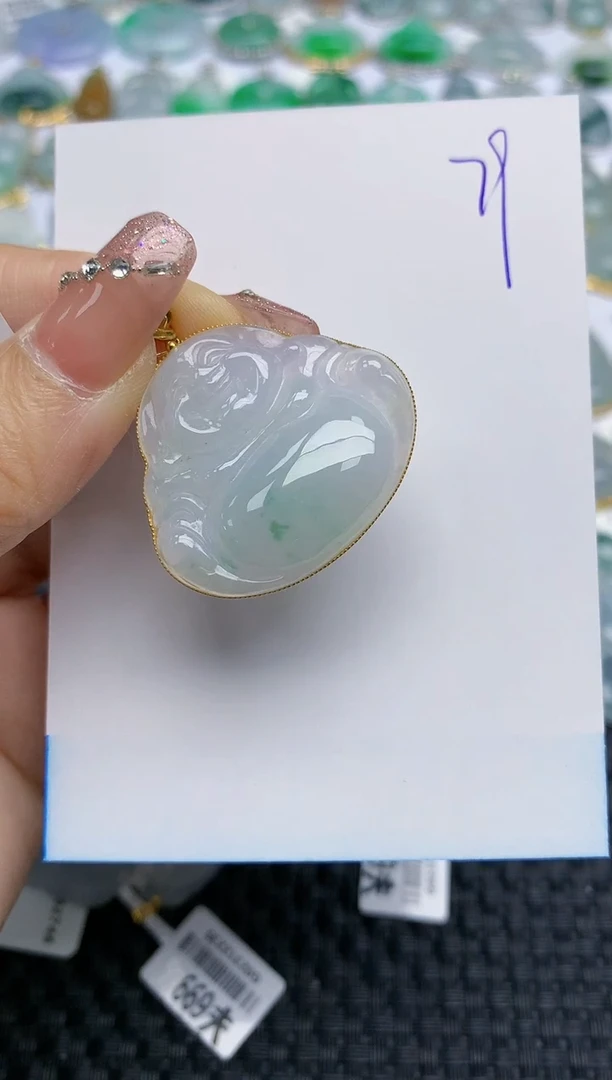 【闪购商品】翡翠颈饰18K金镶嵌天然A货翡翠 79