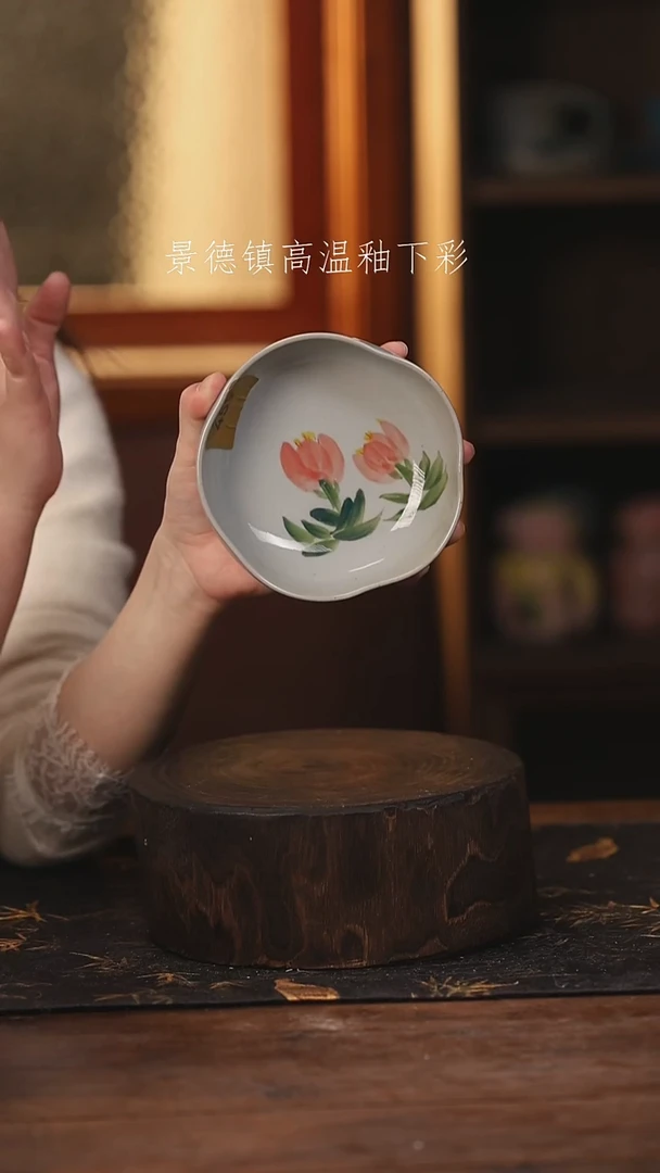 陶瓷景德镇高温釉下手绘陶瓷@L459@