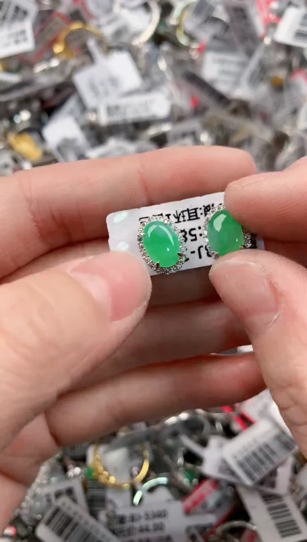 银S925镶嵌戒指翡翠999       5