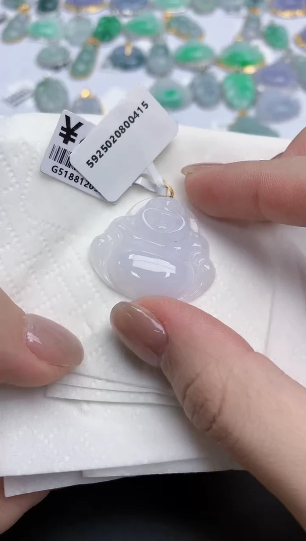 【闪购商品】翡翠颈饰18K金镶嵌天然缅甸翡翠A货