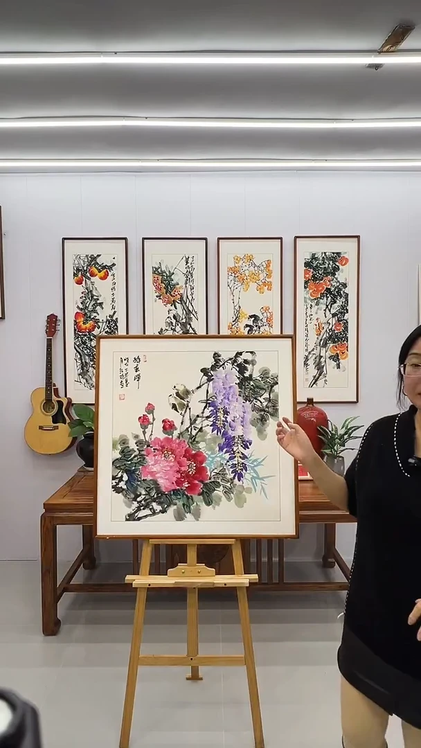 国画汪琼 80*80 醉春晖
