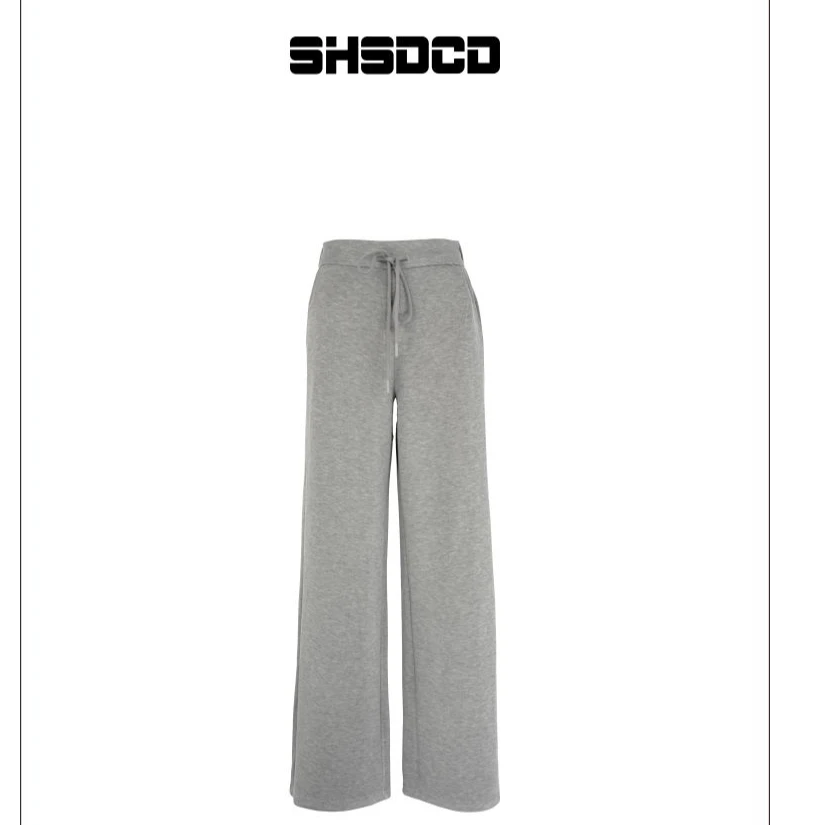 SHSDCD 设计师休闲时尚灰色抽绳直筒百搭经典长裤 S251B02689