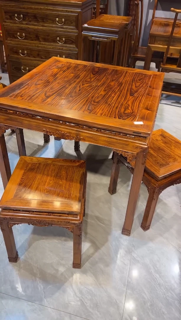 木八仙桌五件套家具