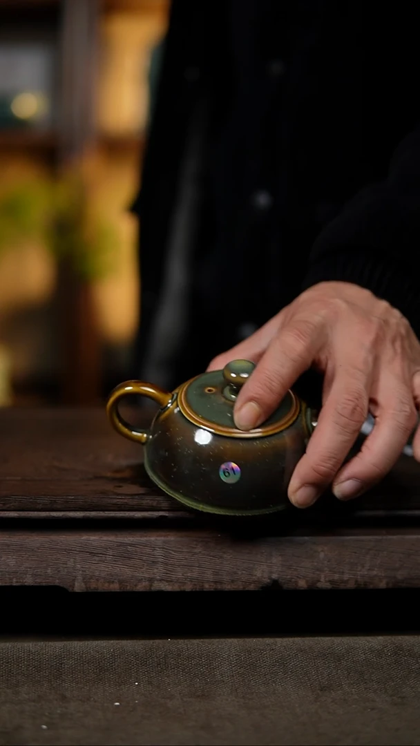 【闪购商品】杯茶叶末精工半月壶瑕61