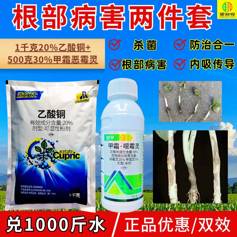 20%乙酸铜 30%甲霜恶霉灵猝倒病立枯病细菌病害根部农药杀菌剂