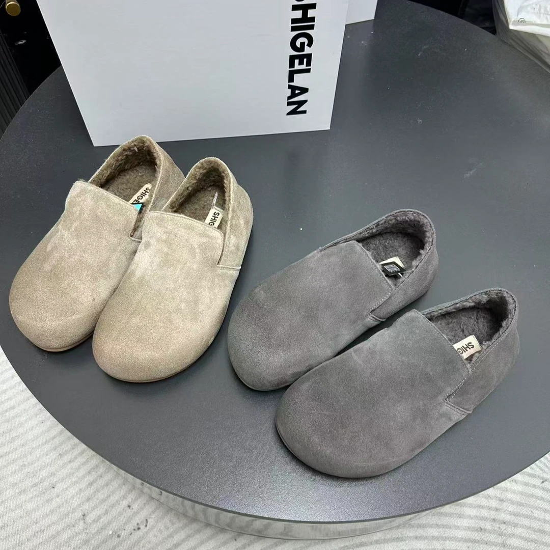 诗歌兰女鞋时尚百搭一脚蹬羊毛保暖勃肯鞋棉鞋