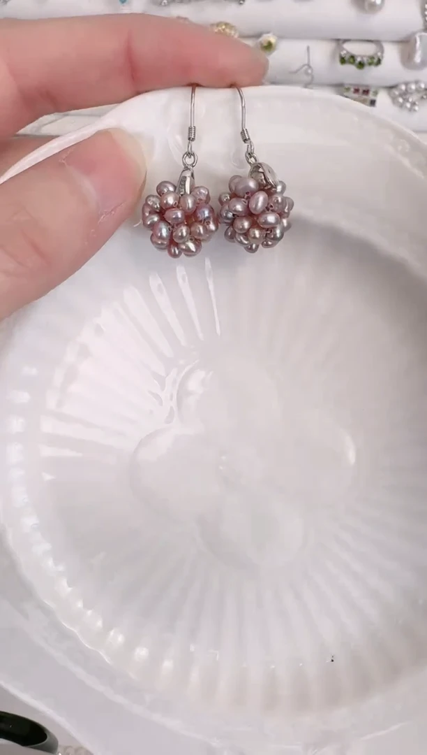 【闪购商品】淡水珍珠耳饰银S925镶嵌a01