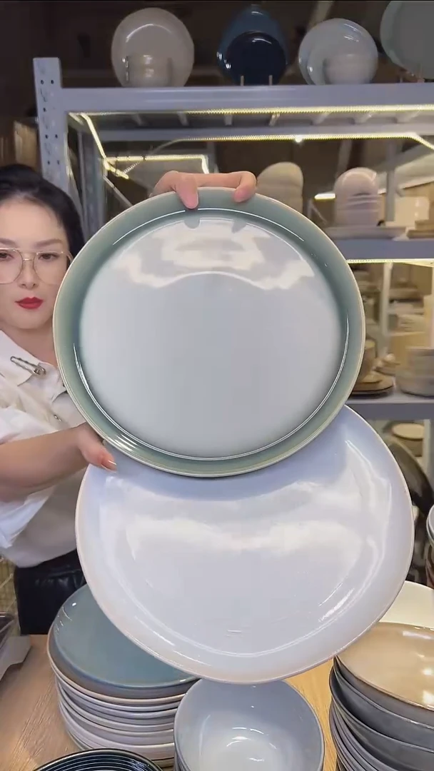 瓷335外贸尾货高温釉下彩陶瓷餐具默认微瑕
