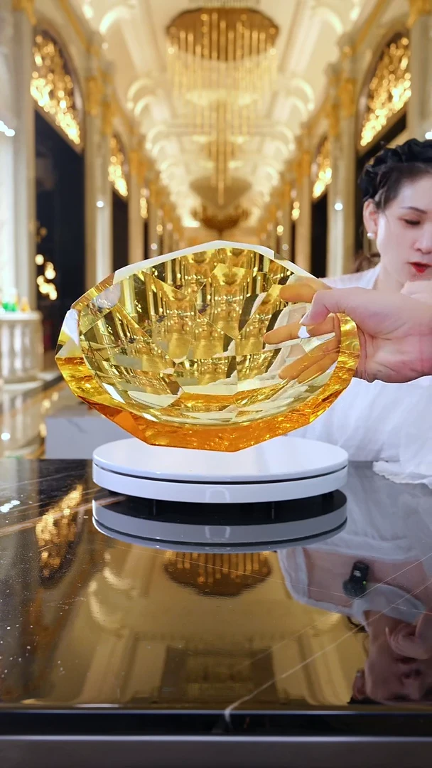 摆件AJ1111078琥珀金琉璃果盘