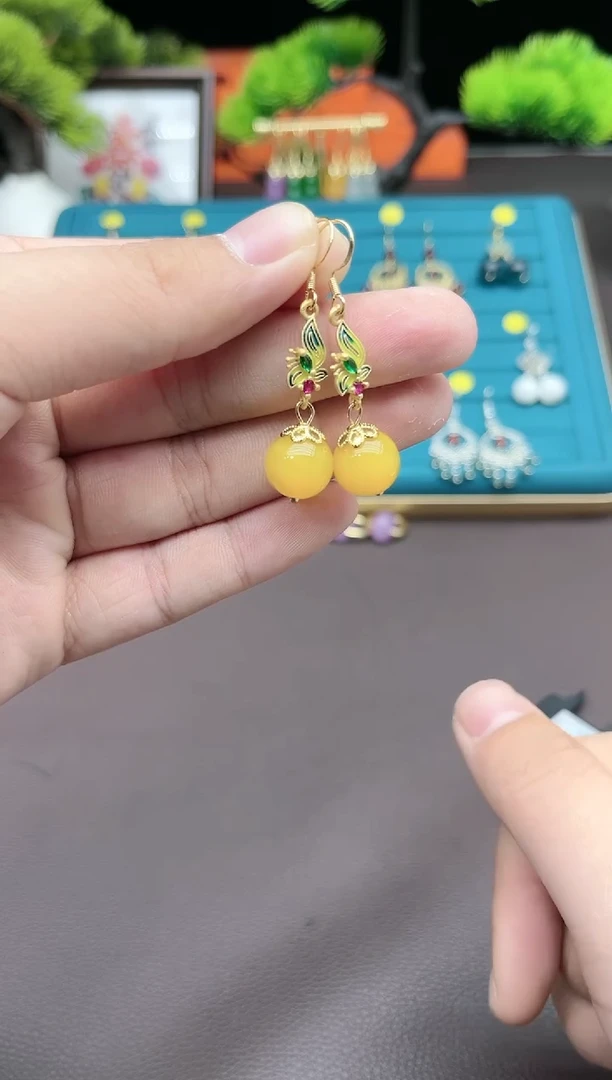 【闪购商品】玛瑙/玉髓耳钉银S925镶嵌318000