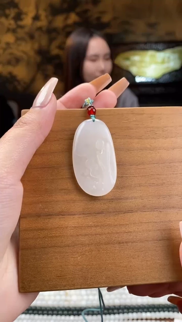 颈饰未镶嵌和田玉白玉 悟道