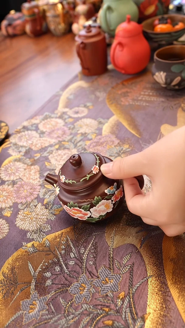 茶壶紫砂牡丹小德钟