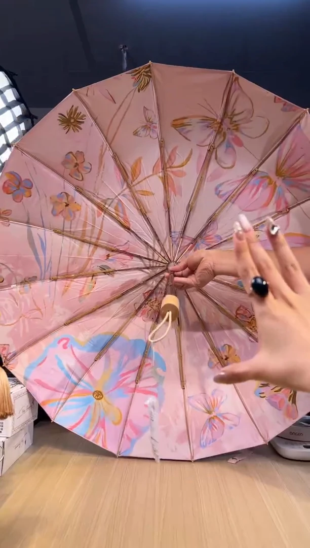 45乐芙兰粉色蝴蝶伞