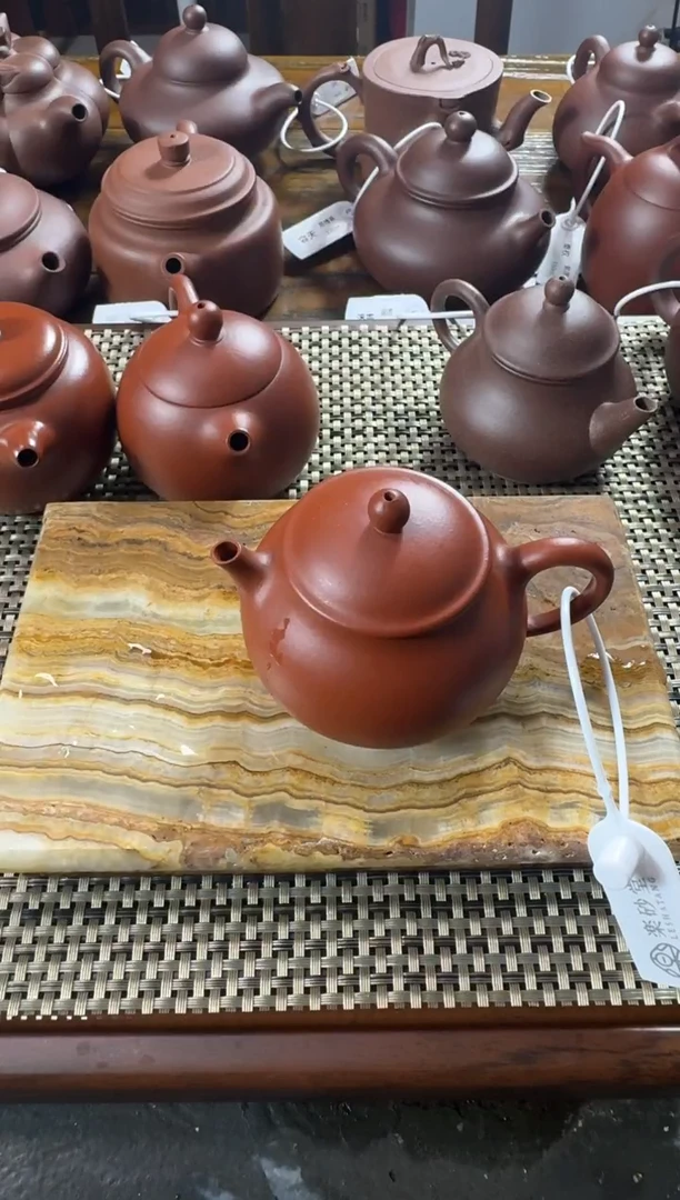 茶壶紫砂宜兴原矿紫砂壶精工半手红泥潘壶120cc
