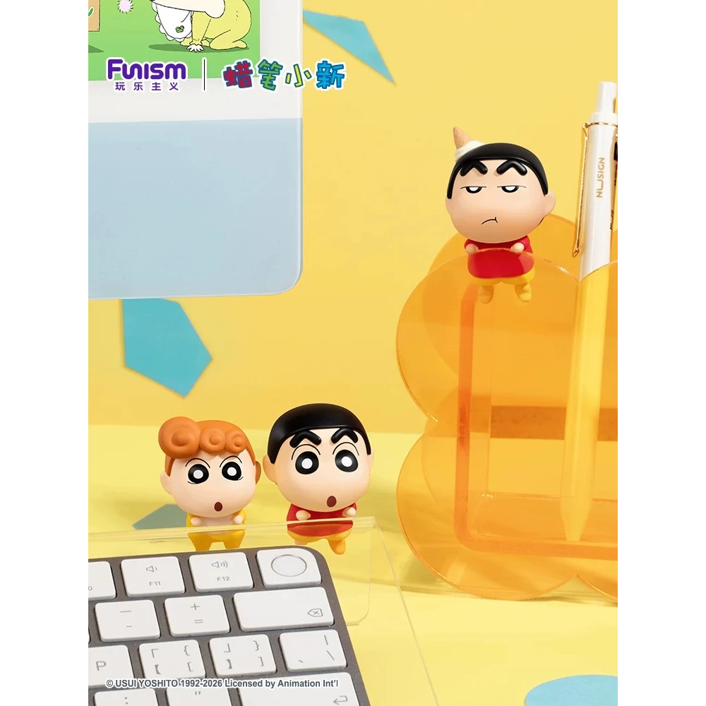 蜡笔小新趴趴车载摆件正版盲盒萌粒