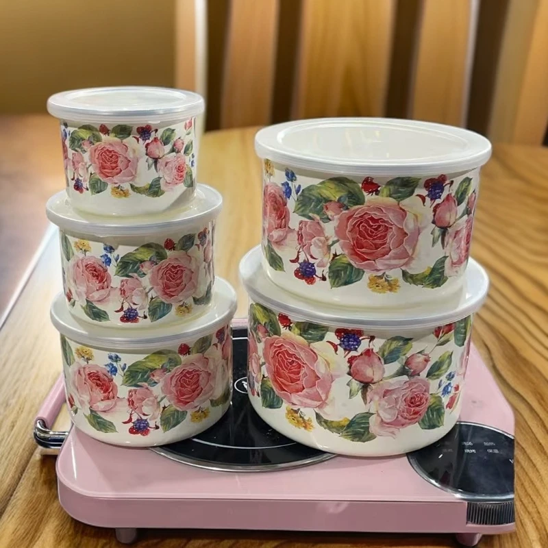 10.12.14.16.18cm冰碗珐琅搪瓷5件套   奇香四溢