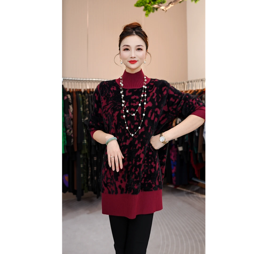 加厚保暖【杏花春雨】秋冬红色本命年衣服红色本命毛衣上衣-555#