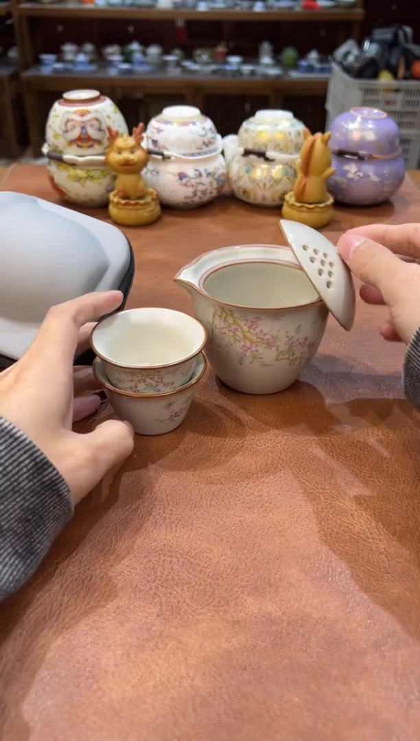 真的很便宜会开片的旅行茶具