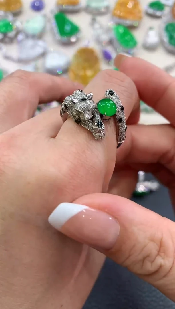 【闪购商品】翡翠戒指18K金镶嵌B67不退换多样性一件发货