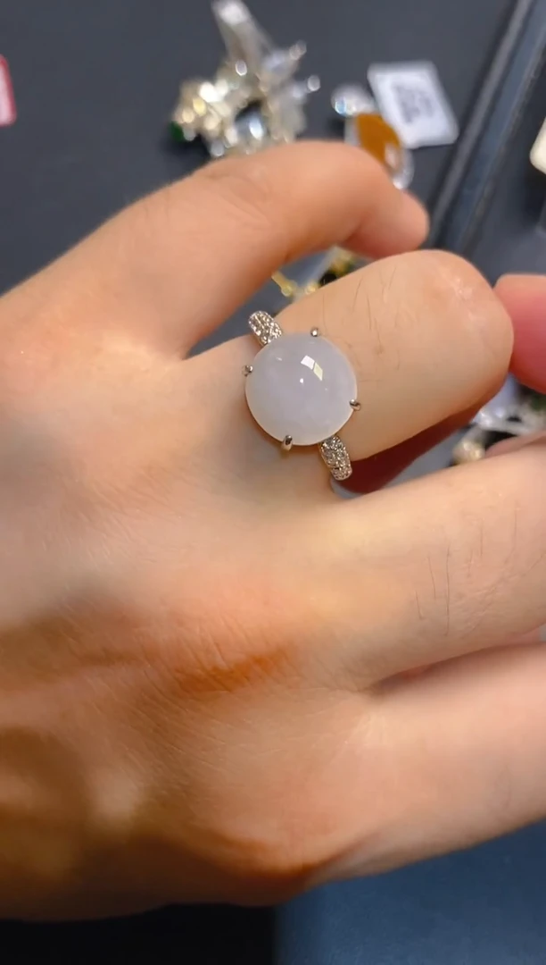 银S925镶嵌翡翠耳饰天然