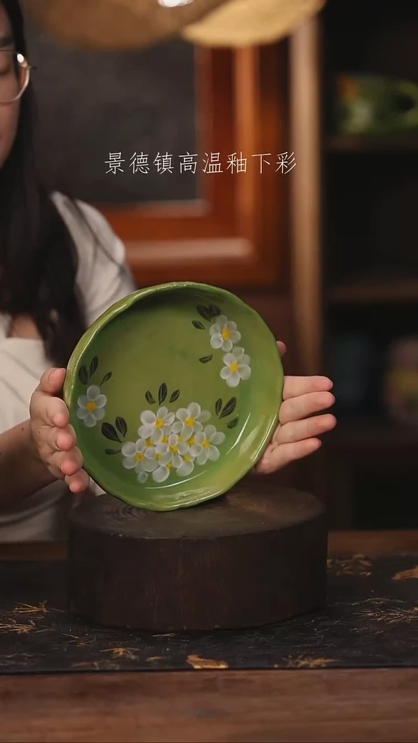 陶瓷景德镇高温釉下手绘陶瓷@L299@