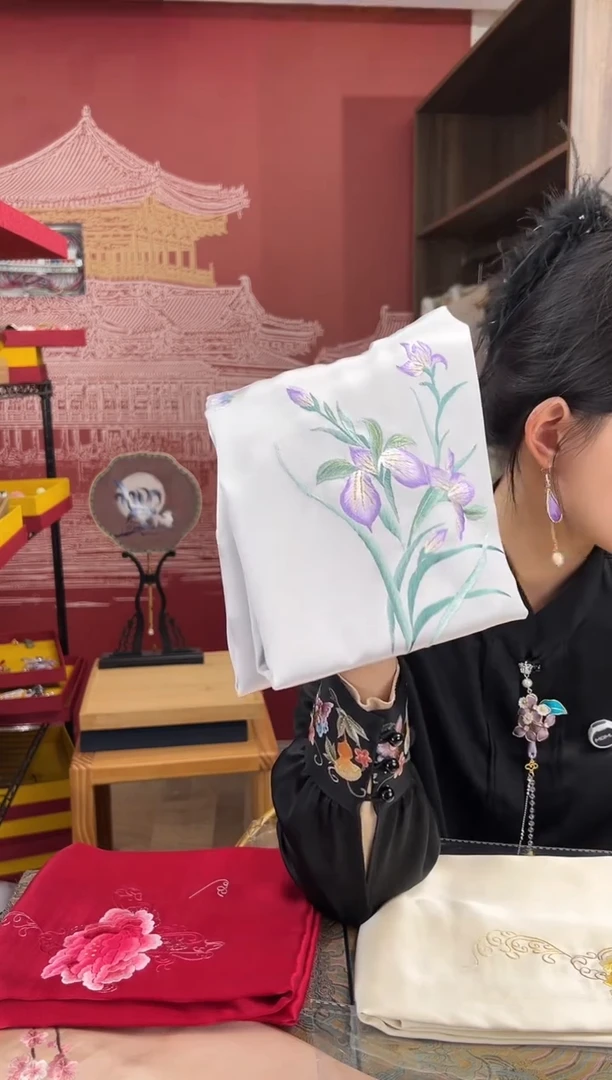 【闪购商品】刺绣苏绣100桑蚕丝大披肩