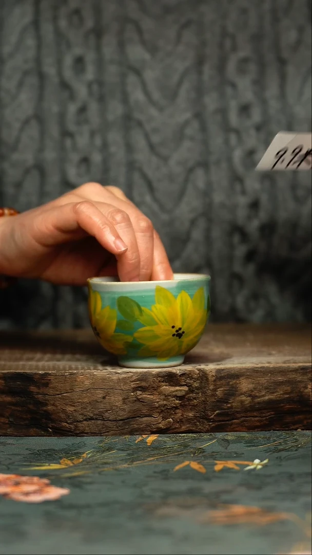 【闪购商品】杯釉下彩手工手绘同款陶器