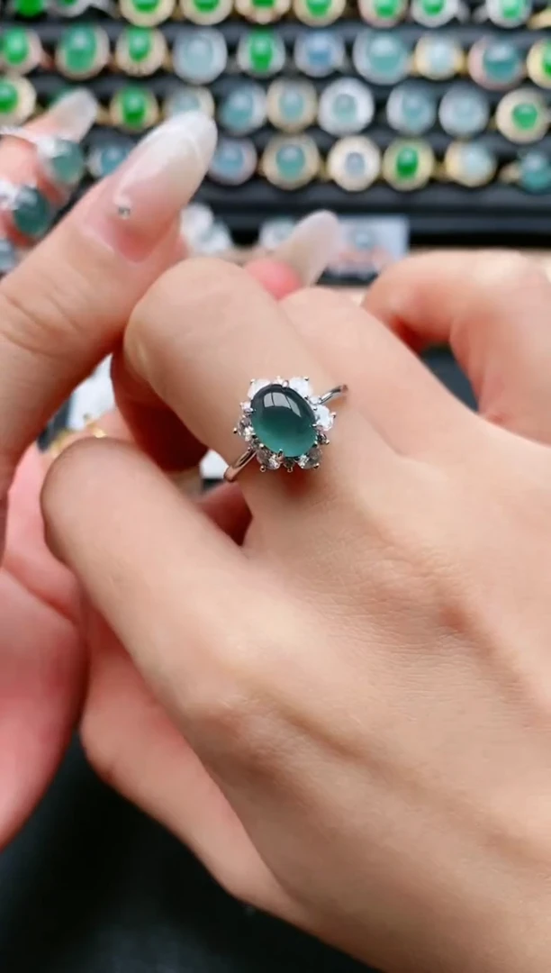 【闪购商品】翡翠戒指银S925镶嵌11111