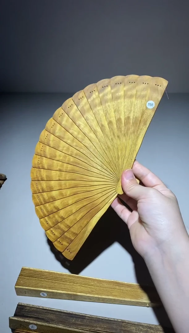金丝楠16cm金丝楠木小叶桢楠扇766