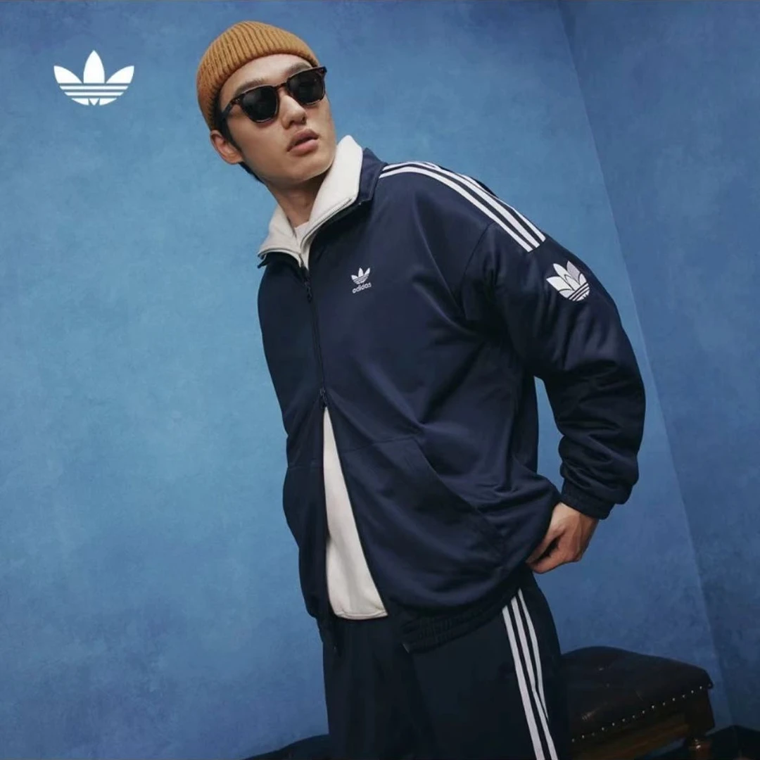 阿迪达斯|三叶草男女款经典复古三条纹运动立领夹克外套JL8398