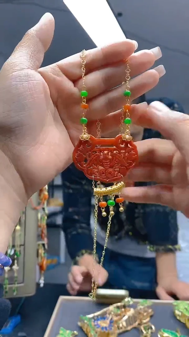 【闪购商品】翡翠耳饰合金302翡翠锁骨链