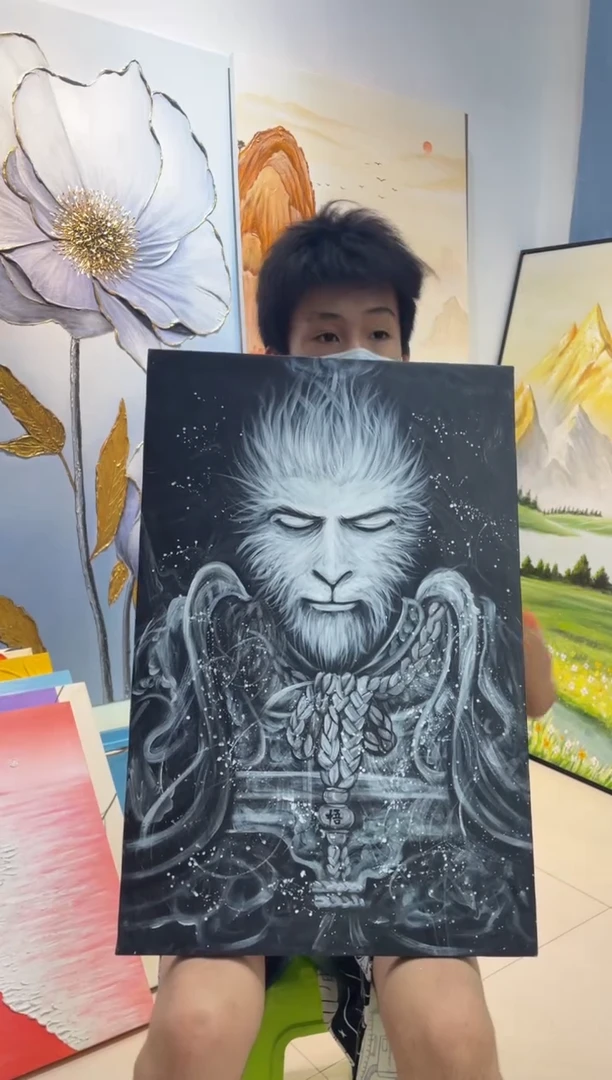 竖款立体肌理画40.60