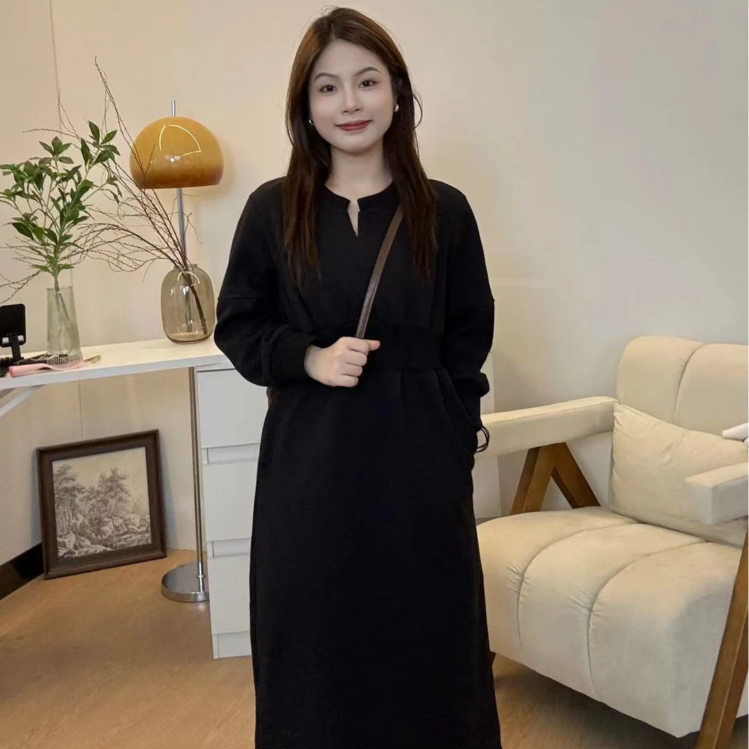 小个子卫衣连衣裙宽松长袖中长款女装显瘦