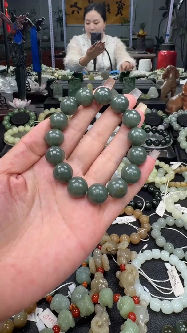 未镶嵌手串和田玉新疆且末蓝卡14