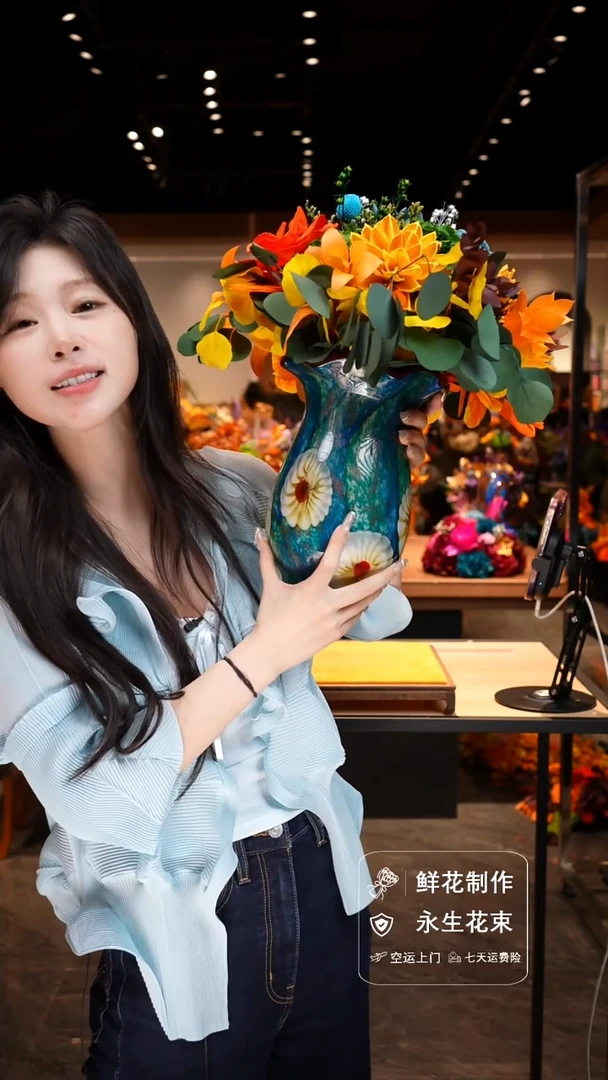 手工艺品琉璃手工花器花束空运包邮送货上门-以图片为准