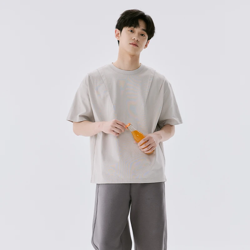 IM2025夏季新款纯棉内搭美式宽松慵懒风情侣上衣圆领休闲短袖t恤