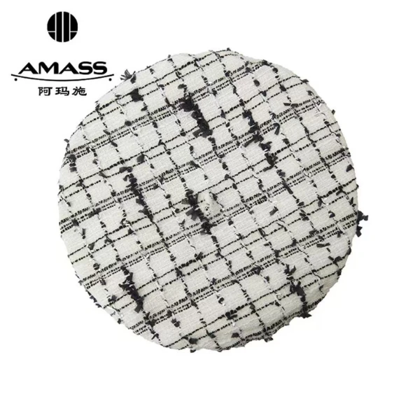 AMASS/阿玛施5900224时尚造型感帽子编制肌理小香风面料贝雷帽