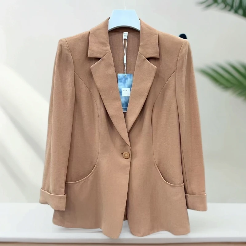 【A1038】2025女士通勤西装翻领时尚上衣小西服外套