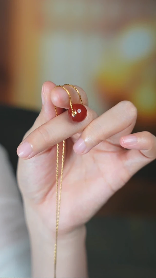 玛瑙/玉髓颈饰18K金镶嵌cg