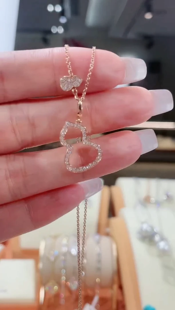 【闪购商品】钻石颈饰18K金镶嵌项链