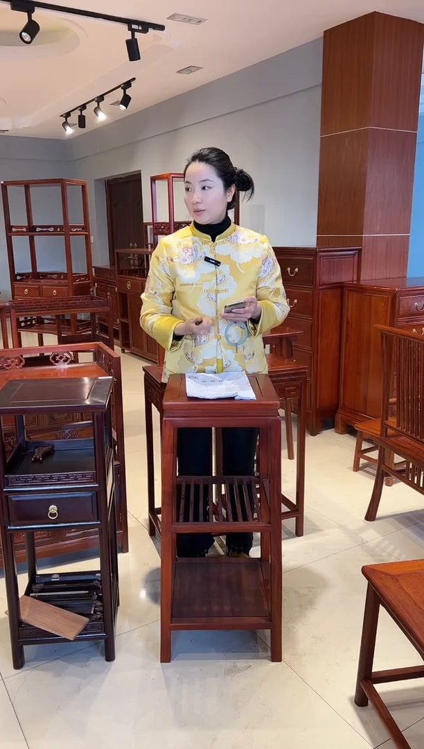 花梨木类柜类家具大果紫檀花架一对