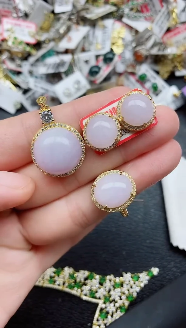 银S925镶嵌戒指翡翠1