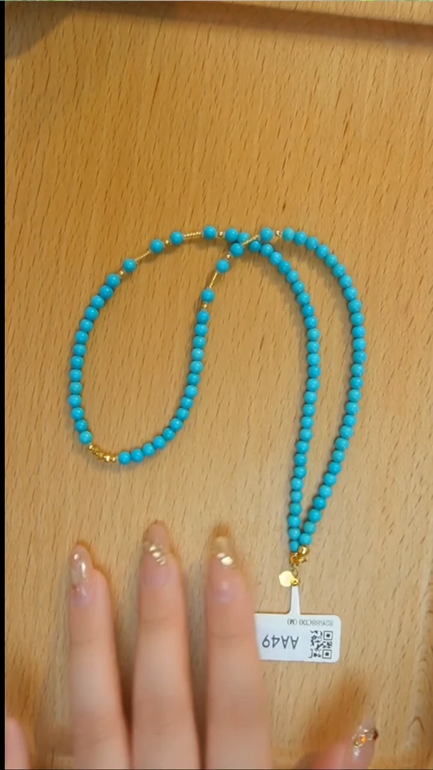 18K金镶嵌绿松石项链发货一件