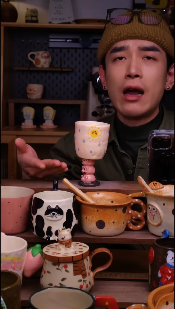 杯子陶景德镇可爱设计师款陶瓷