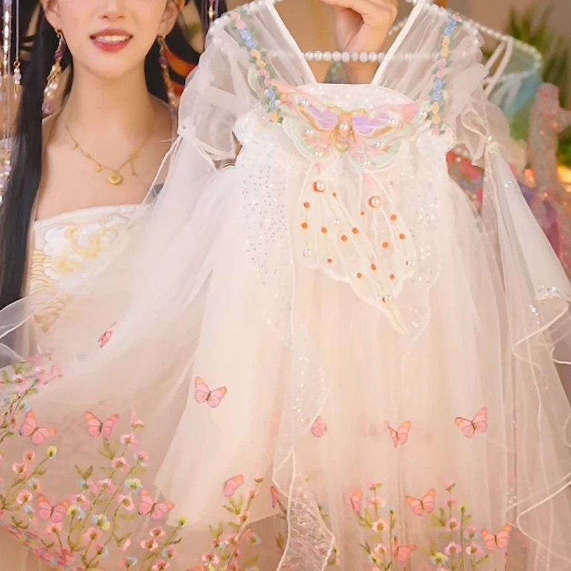 童绣阁【花仙子】2026新款女童仙气中国风夏季休闲汉服裙HF2666X